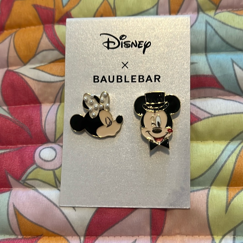 Disney Baublebar Mickey and Minnie top hat and white bow